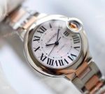V6 Factory Swiss Replica Cartier Ballon Bleu 33mm Watch 2-Tone Rose Gold Pink Dial